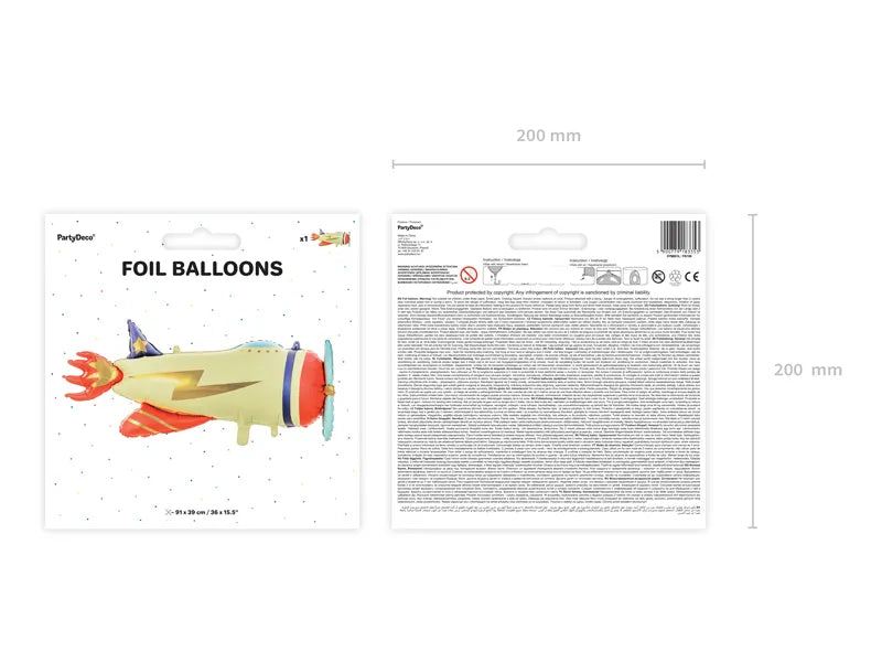 Vliegtuig Helium Ballon 91 cm