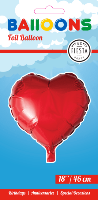 Helium Ballon Hart - Rood - 46 cm