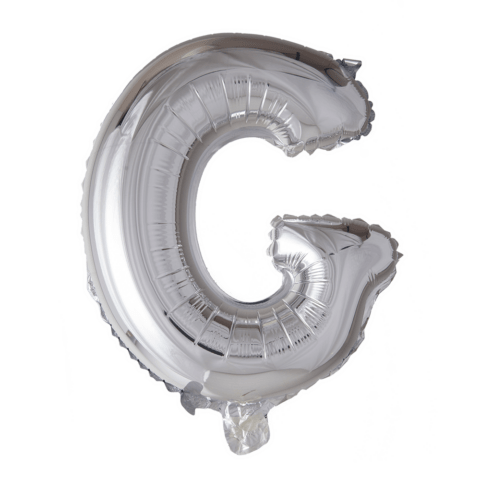 Letter Ballon G - Zilver - 41 cm