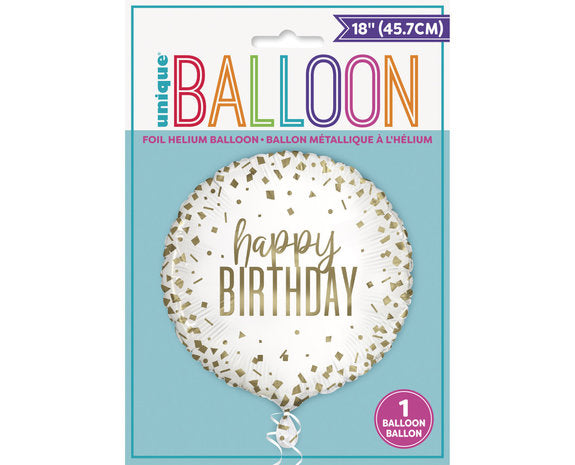 Happy Birthday Helium Ballon Goud 45 cm