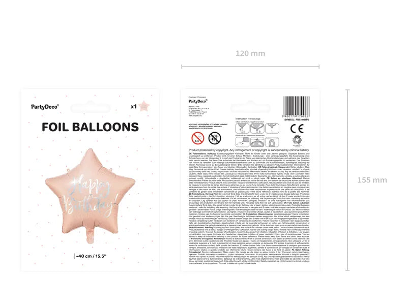 Happy Birthday Ster Helium Ballon Roze 40 cm