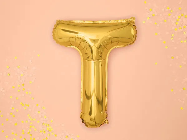 Letter Ballon T Goud - 35 cm