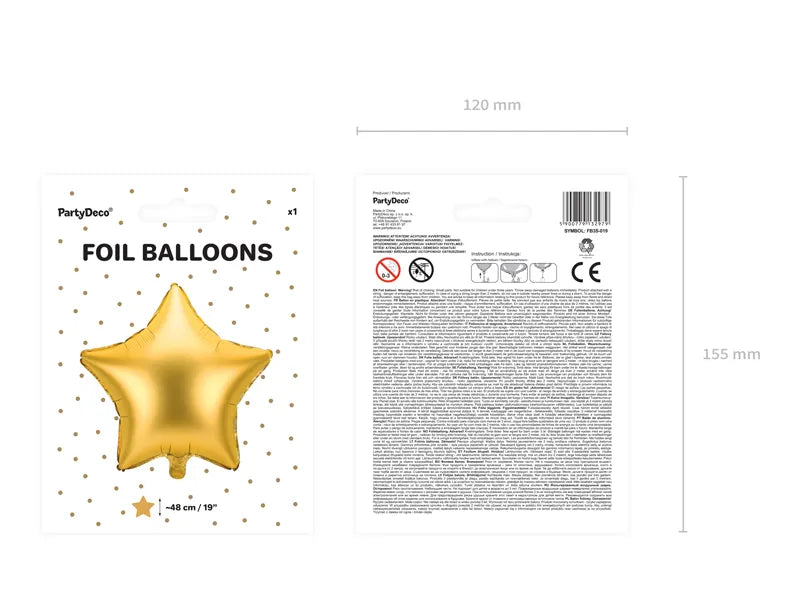 Gouden Ster Helium Ballon 48 cm