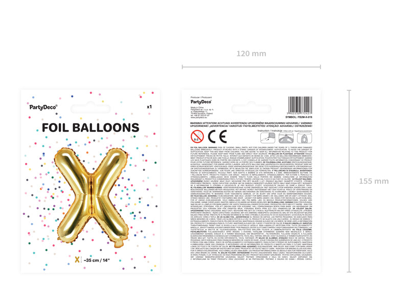 Letter Ballon X Goud - 35 cm