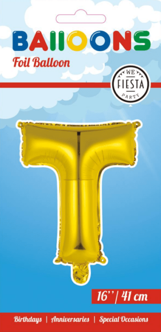 Letter Ballon T - Goud - 41 cm