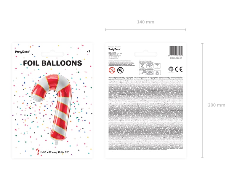Zuurstok Helium Ballon 82 cm