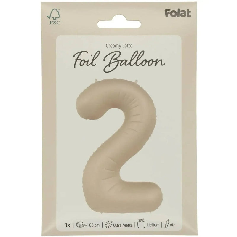 2 Jaar Cijfer Creamy Latte XL - Ballonnenshop.nl