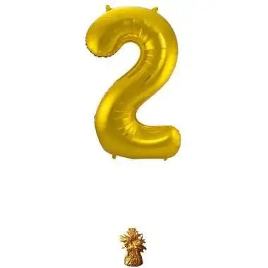 2 Jaar Cijfer Goud XL Ballon - Ballonnenshop.nl