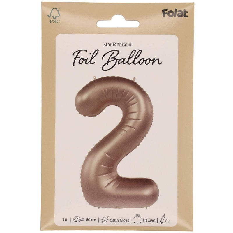 2 Jaar Cijfer Starlight Goud XL - Ballonnenshop.nl