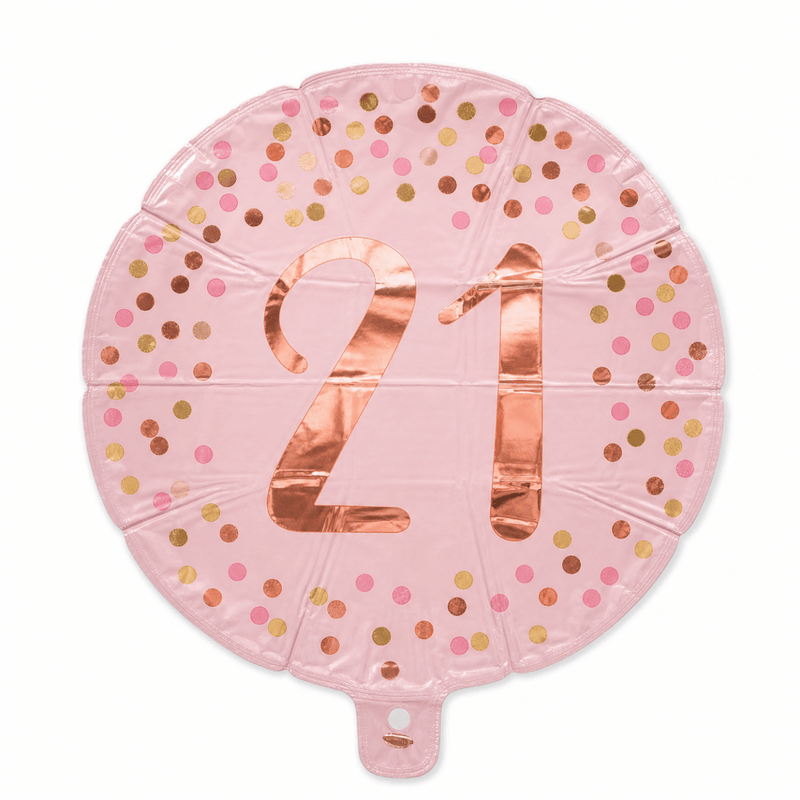21 Jaar Folie Ballon Roze - 46 cm - Ballonnenshop.nl