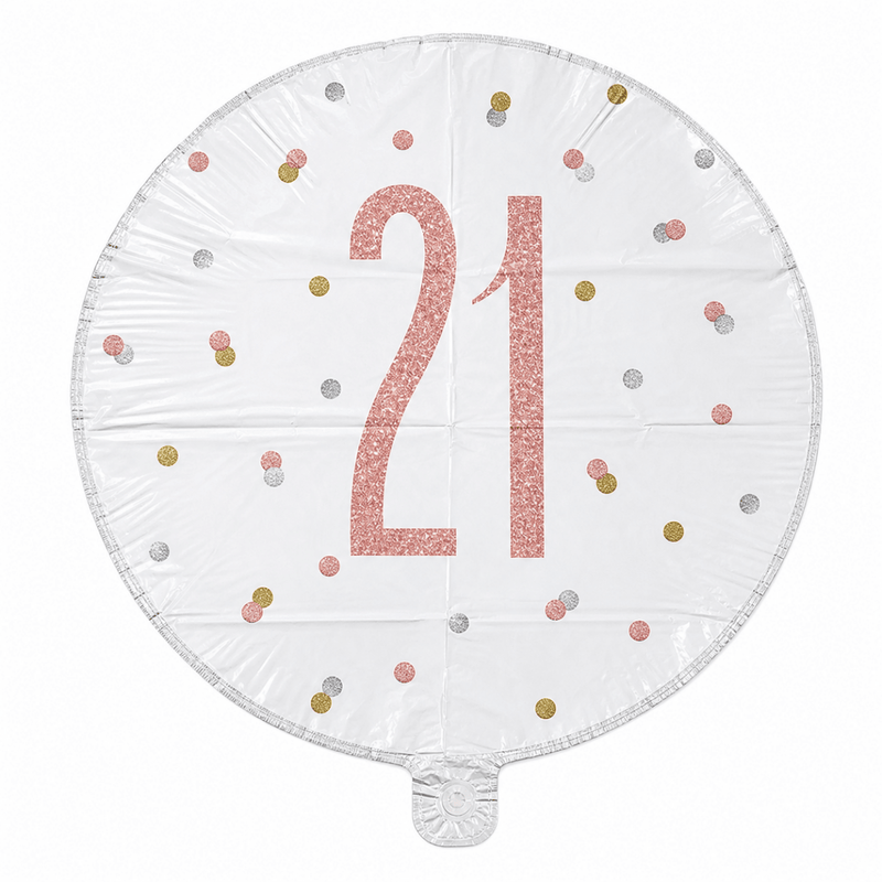 21 Jaar Folie Ballon Wit 45 cm - Ballonnenshop.nl