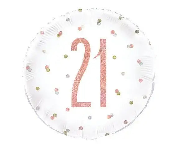 21 Jaar Folie Ballon Wit 45 cm - Ballonnenshop.nl