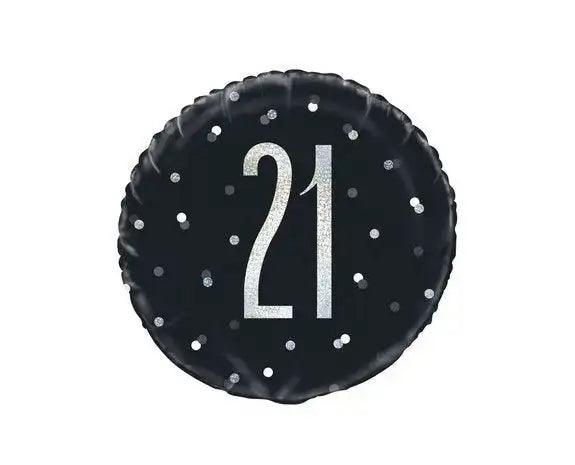 21 Jaar Folie Ballon Zwart 45 cm - Ballonnenshop.nl