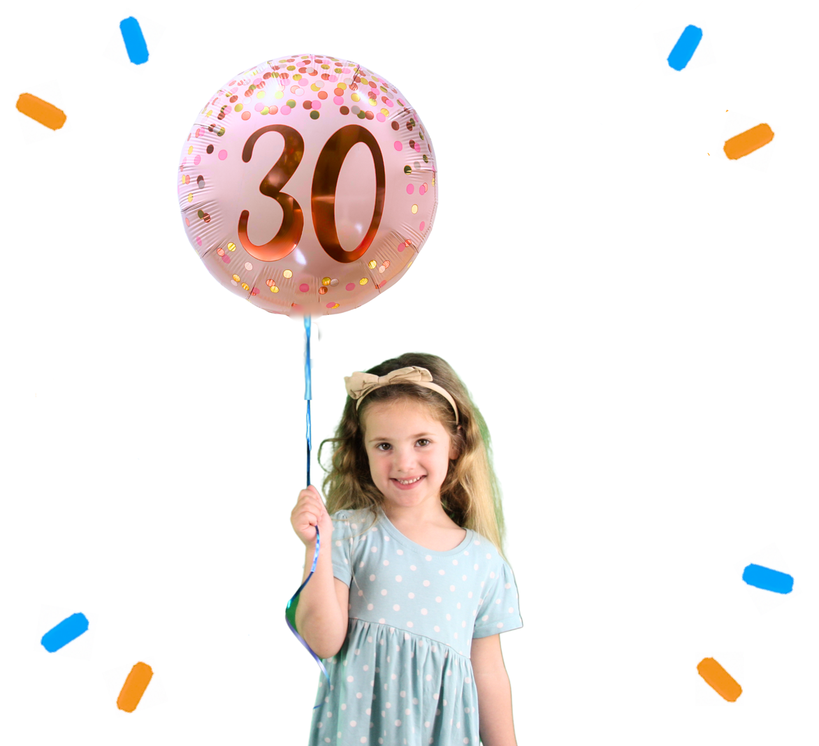 30 Jaar Helium Ballon Roze - Gevuld Met Helium - 46 cm