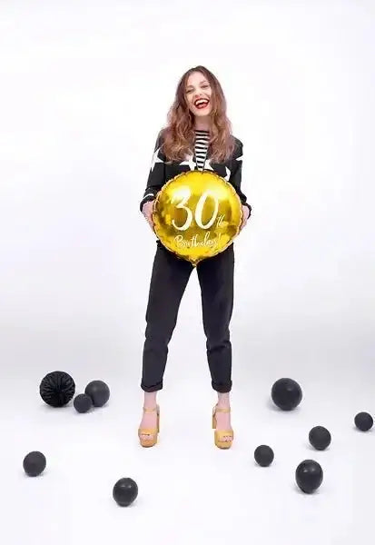 30th Birthday Folie Ballon Goud 45 cm - Ballonnenshop.nl