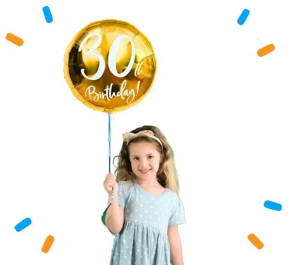 30th Birthday Helium Ballon Goud - Gevuld Met Helium - 45 cm - Ballonnenshop.nl