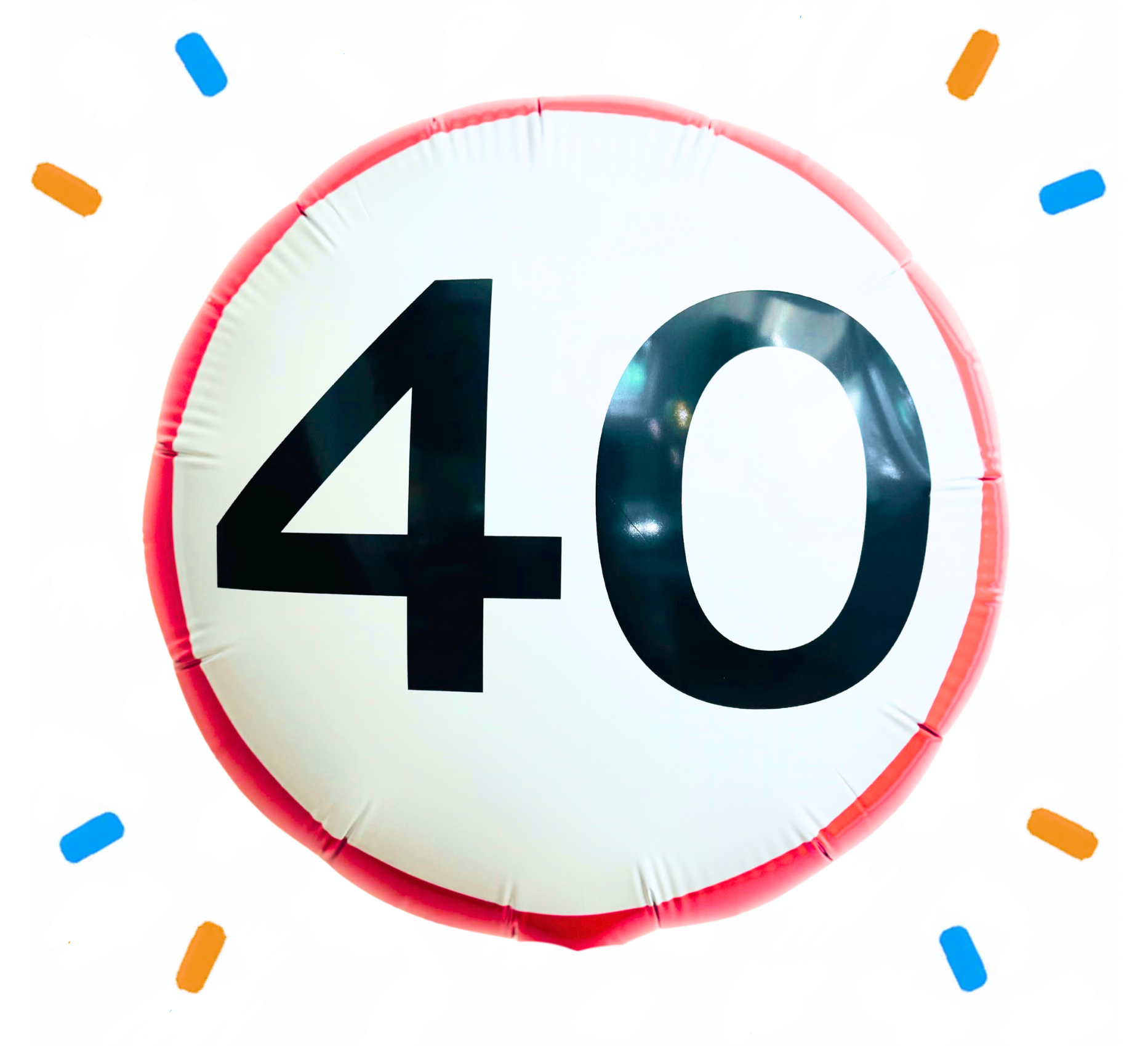 Helium Ballon Verkeersbord 40 Jaar - Gevuld Met Helium - 45 cm
