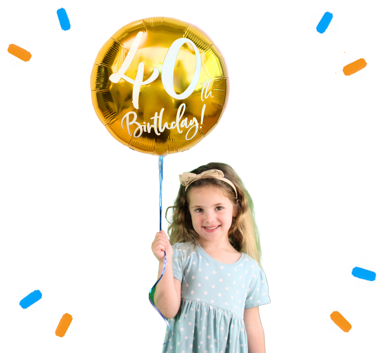 40th Birthday Helium Ballon Goud - Gevuld Met Helium - 45 cm