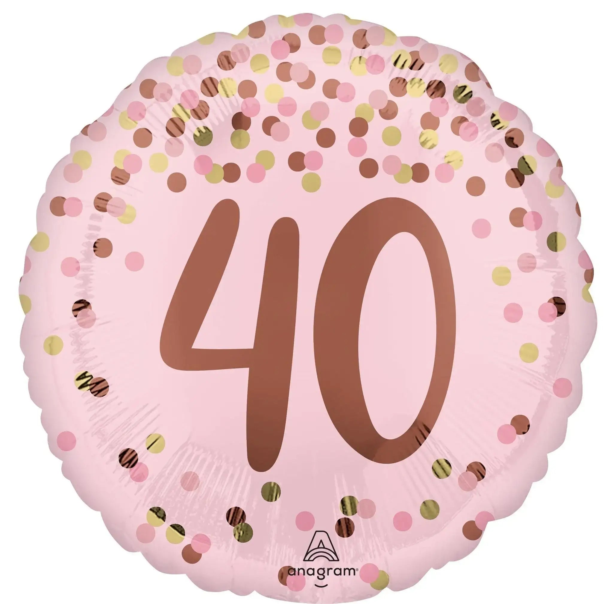40 Jaar Folie Ballon Roze - 46 cm - Ballonnenshop.nl