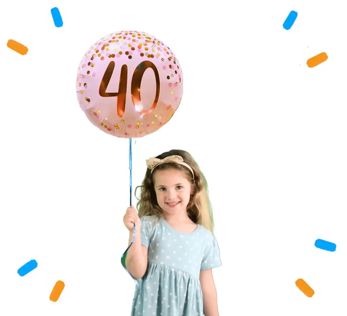 40 Jaar Helium Ballon Roze - Gevuld Met Helium - 46 cm - Ballonnenshop.nl