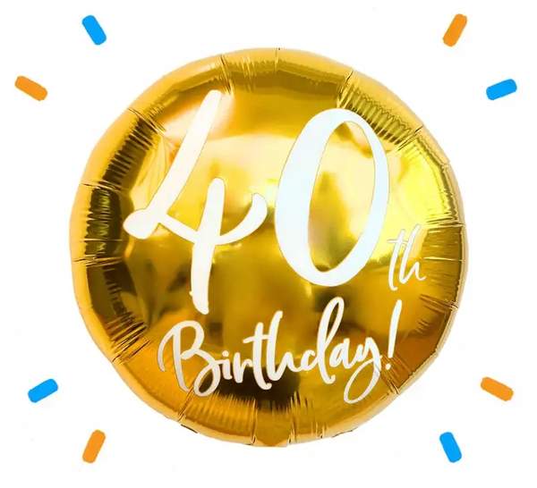 40th Birthday Helium Ballon Goud - Gevuld Met Helium - 45 cm - Ballonnenshop.nl