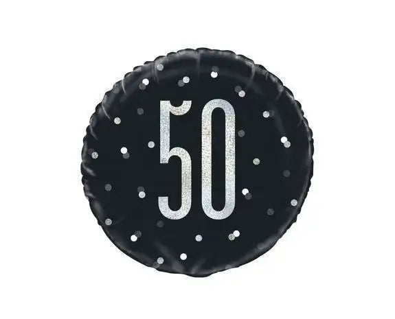 50 Jaar Folie Ballon Zwart 45 cm - Ballonnenshop.nl