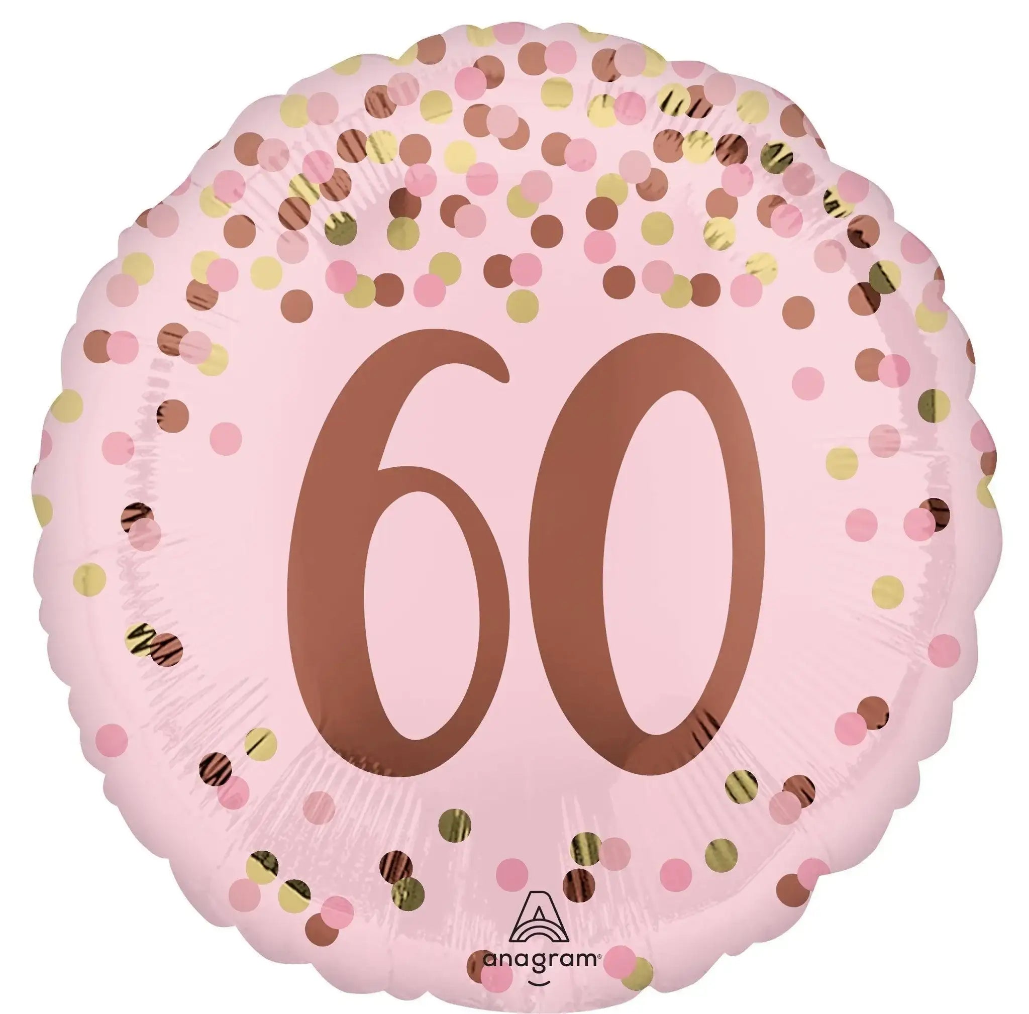 60 Jaar Folie Ballon Roze - 46 cm - Ballonnenshop.nl