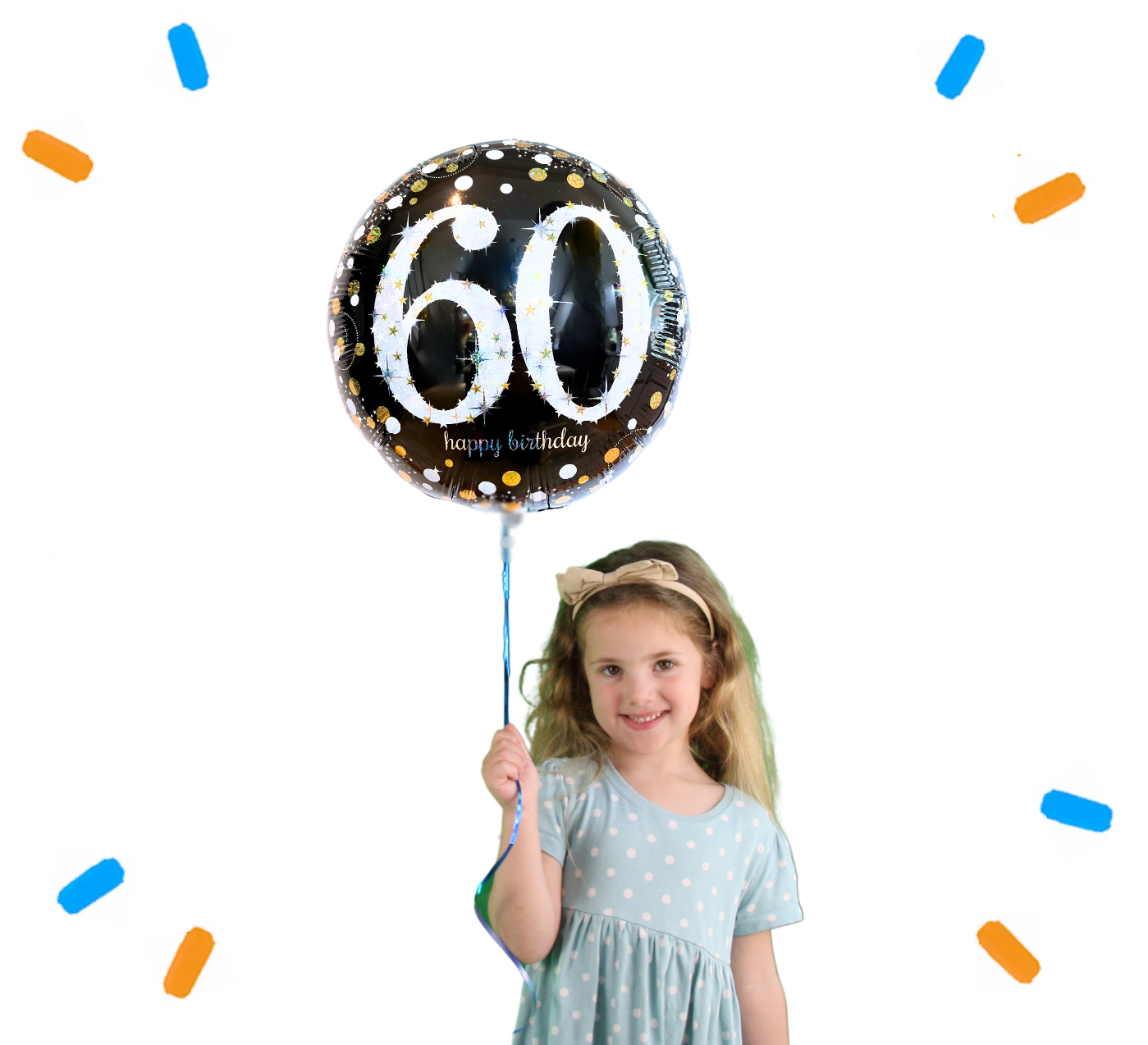 60 Jaar Helium Ballon Zwart/Zilver/Goud - Gevuld Met Helium - 46 cm