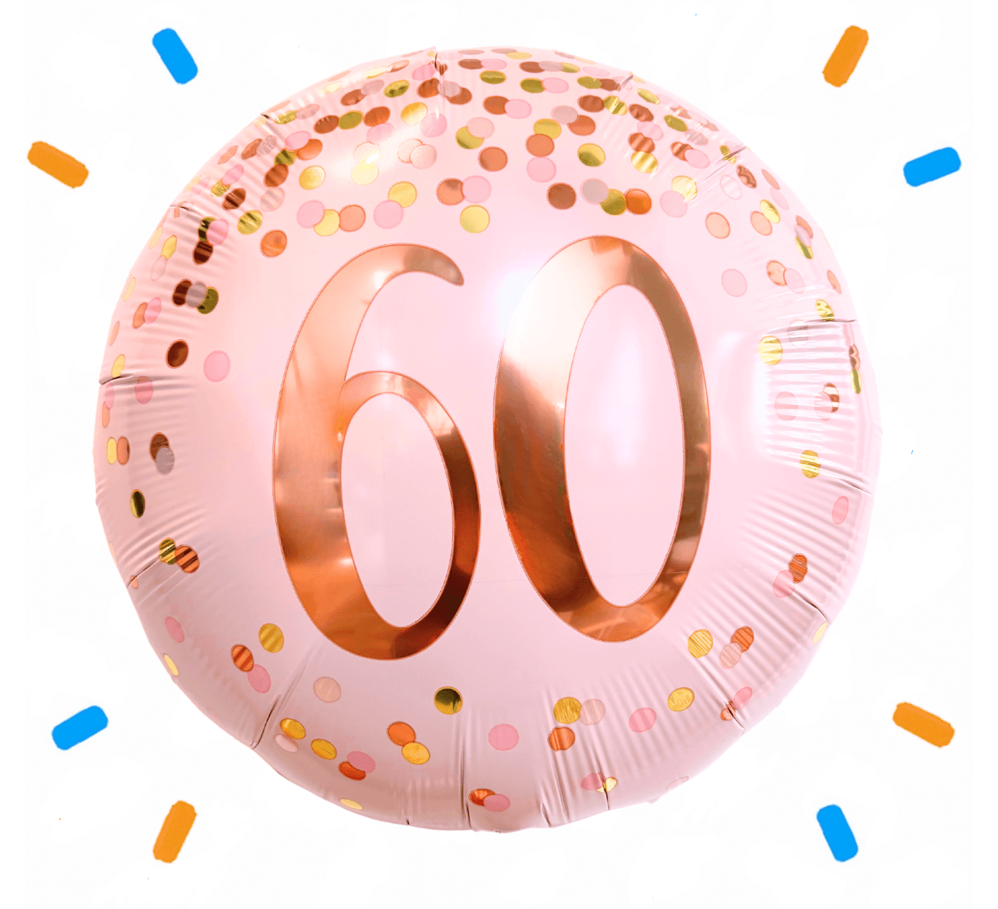 60 Jaar Helium Ballon Roze - Gevuld Met Helium - 46 cm - Ballonnenshop.nl
