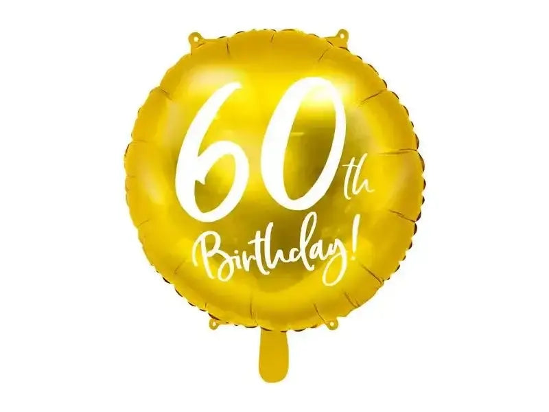 60th Birthday Folie Ballon Goud 45 cm - Ballonnenshop.nl