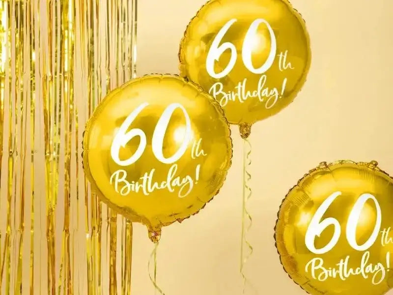 60th Birthday Folie Ballon Goud 45 cm - Ballonnenshop.nl