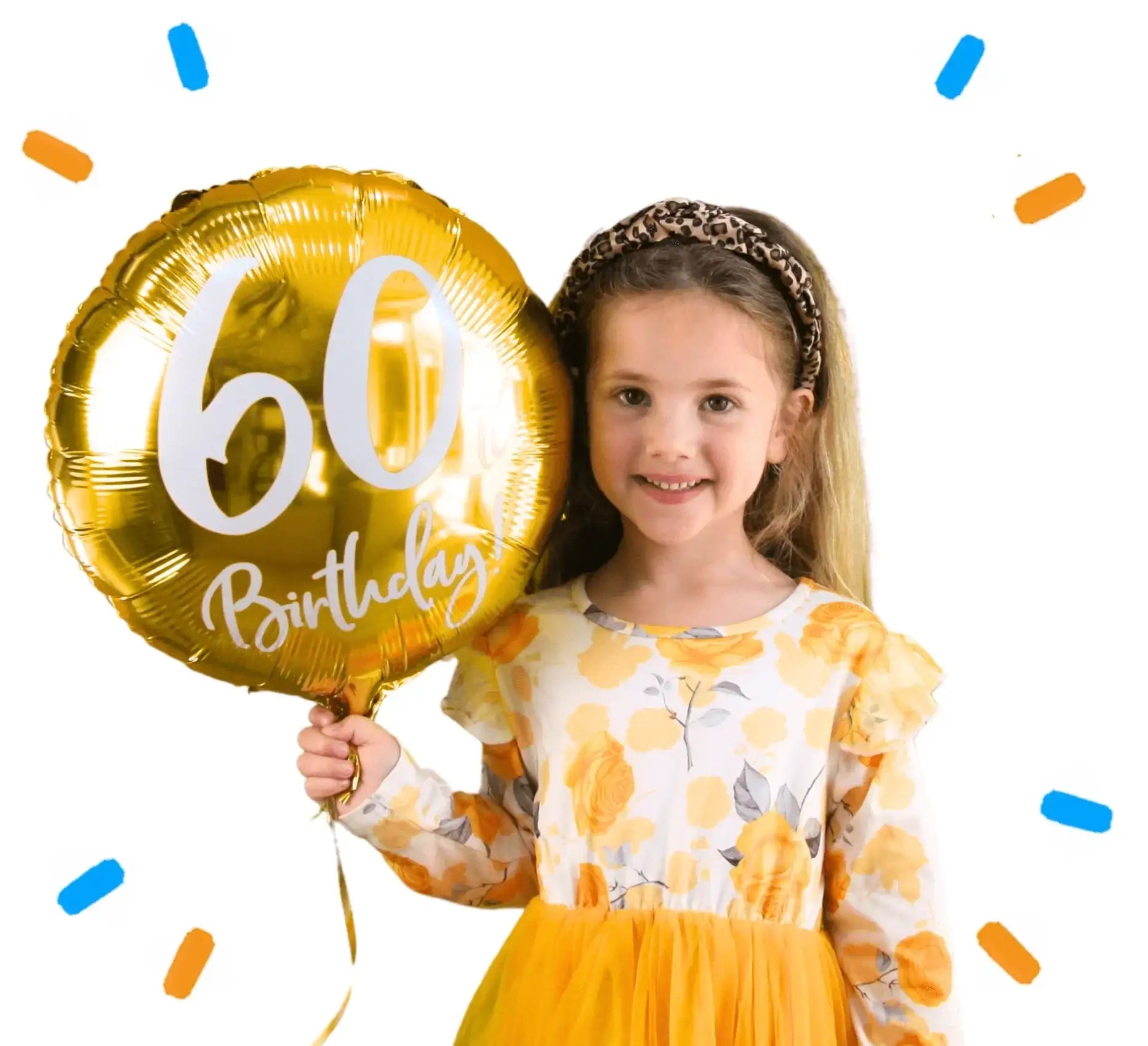 60th Birthday Helium Ballon Goud - Gevuld Met Helium - 45 cm - Ballonnenshop.nl