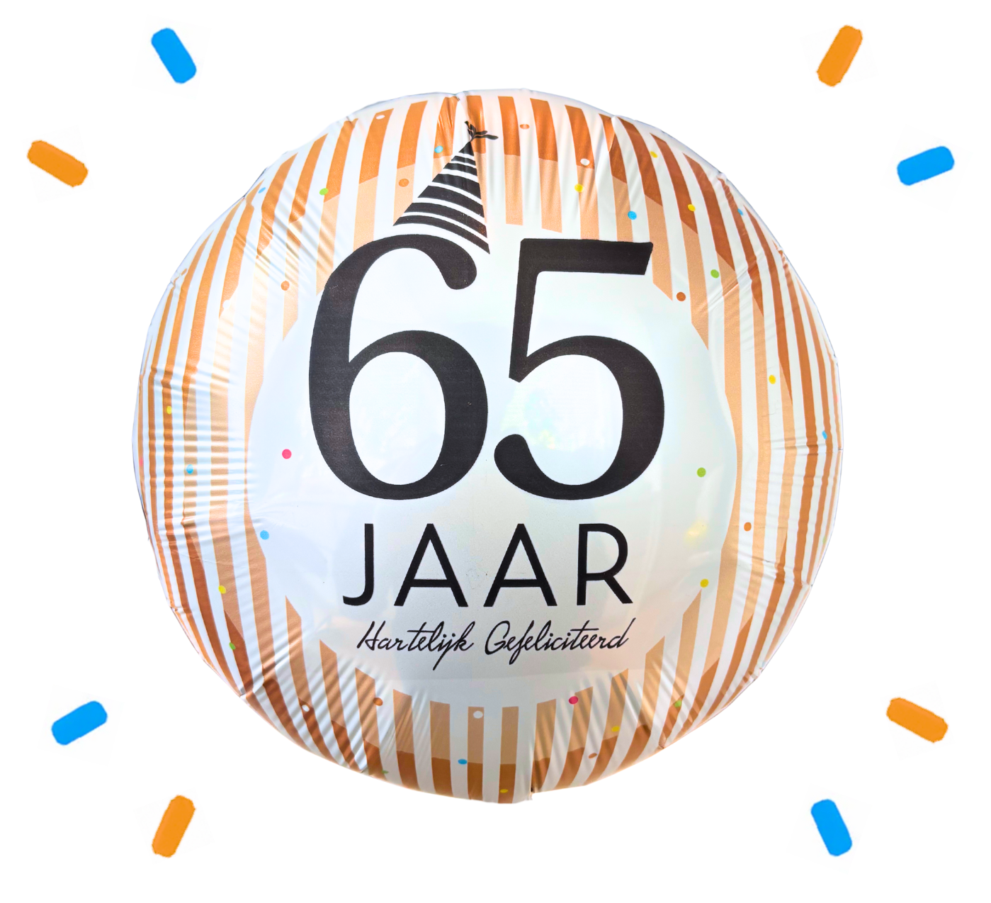 65 Jaar Hartelijk Gefeliciteerd Helium Ballon - Gevuld Met Helium - 46 cm
