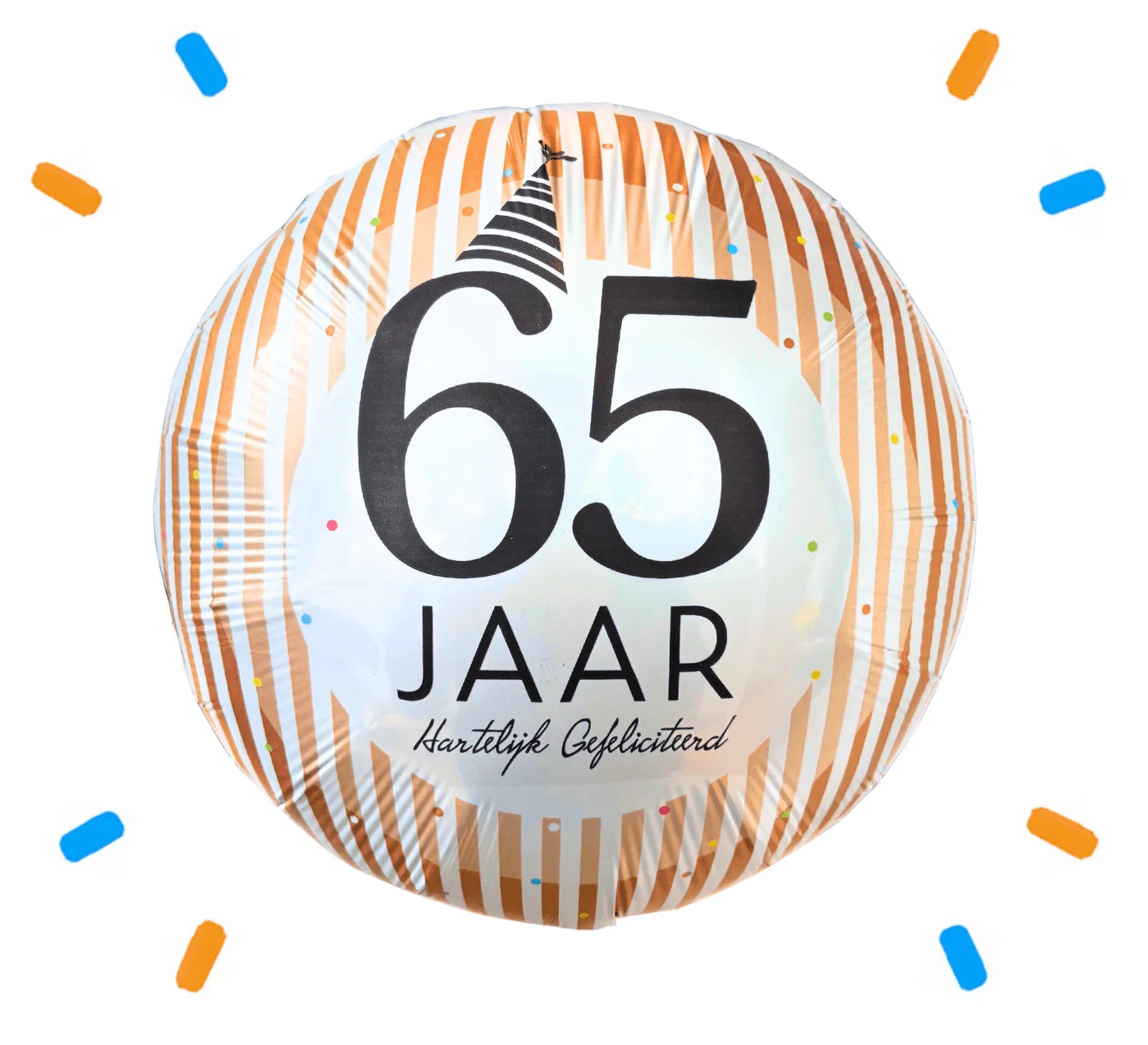 65 Jaar Hartelijk Gefeliciteerd Helium Ballon - Gevuld Met Helium - 46 cm - Ballonnenshop.nl