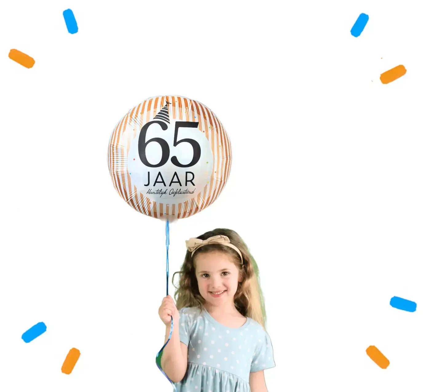 65 Jaar Hartelijk Gefeliciteerd Helium Ballon - Gevuld Met Helium - 46 cm - Ballonnenshop.nl