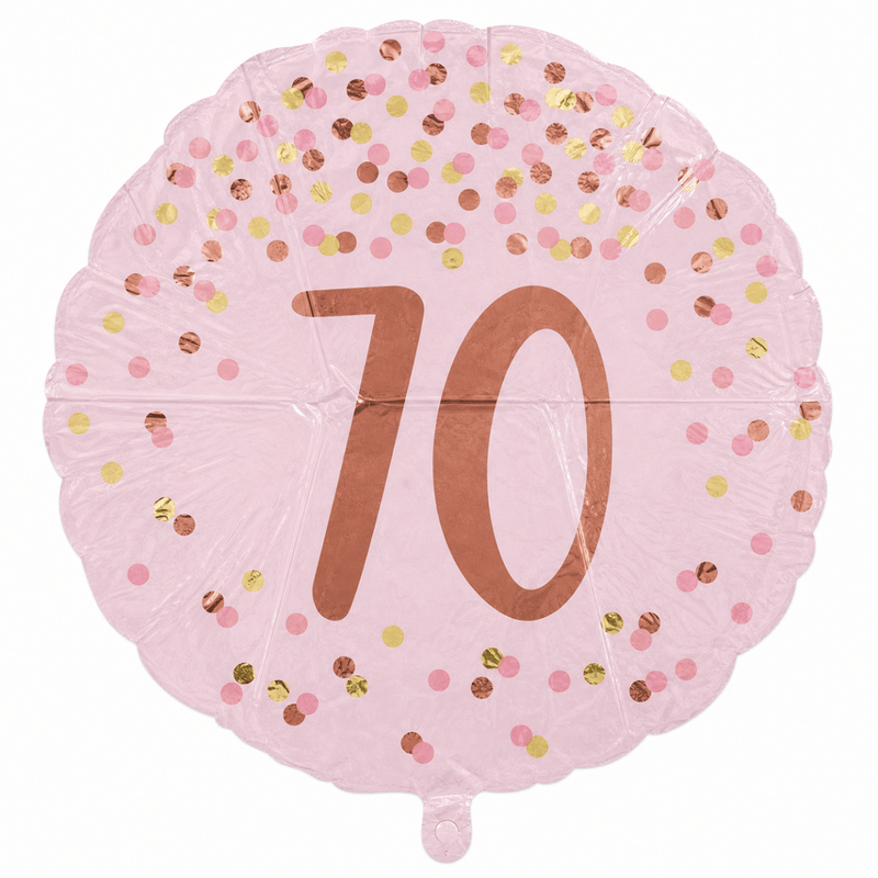 70 Jaar Folie Ballon Roze - 46 cm - Ballonnenshop.nl