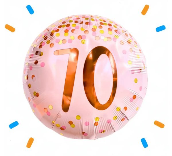 70 Jaar Helium Ballon Roze - Gevuld Met Helium - 46 cm - Ballonnenshop.nl