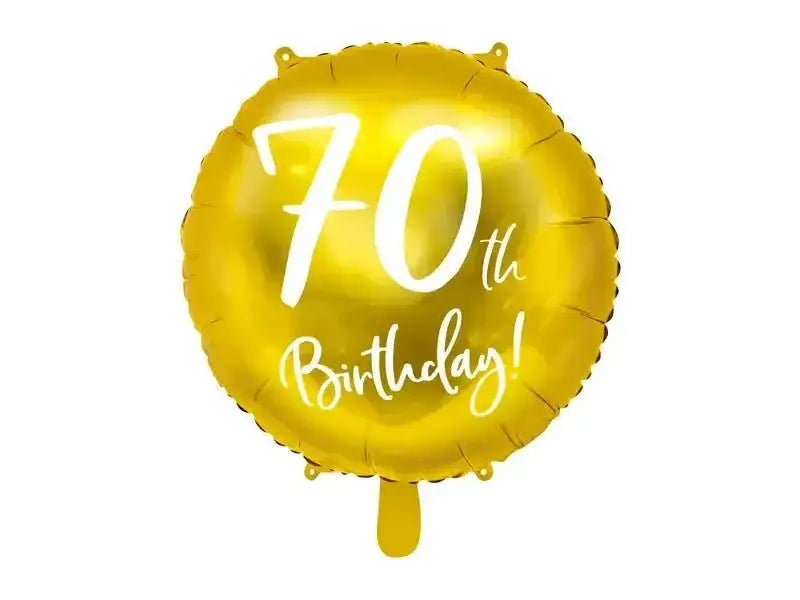 70th Birthday Folie Ballon Goud 45 cm - Ballonnenshop.nl