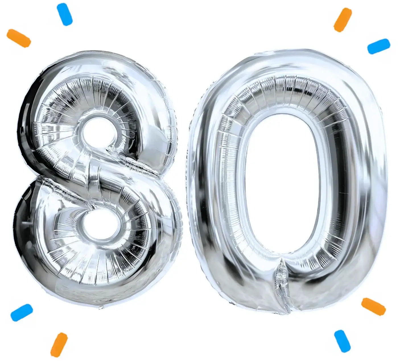 80 Jaar Cijfer Ballonnen Zilver - Gevuld Met Helium - 66 cm - Ballonnenshop.nl