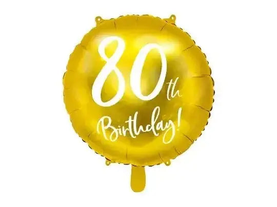 80th Birthday Folie Ballon Goud 45 cm - Ballonnenshop.nl