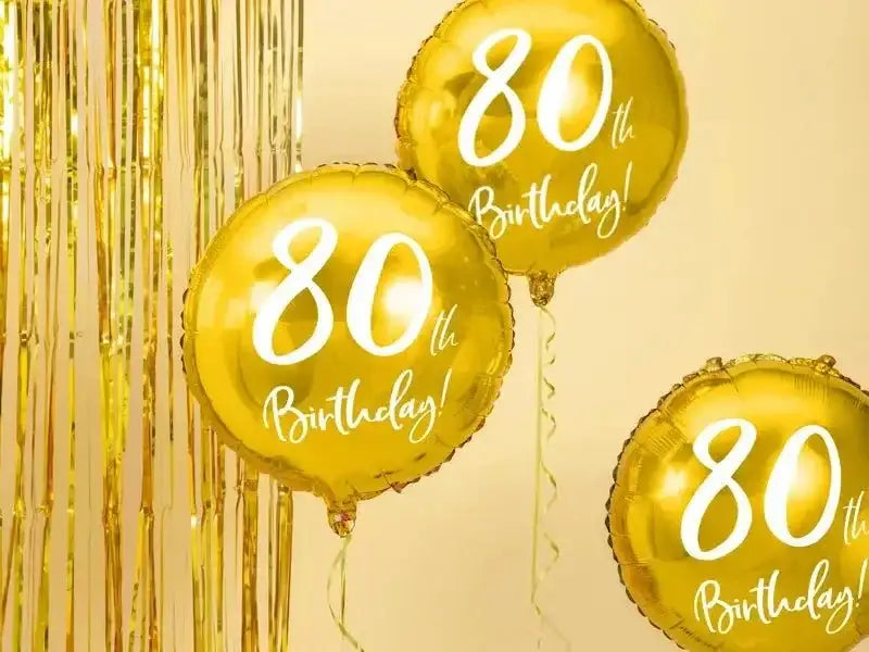 80th Birthday Folie Ballon Goud 45 cm - Ballonnenshop.nl