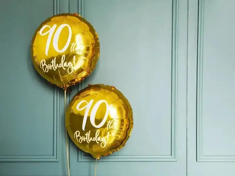 90th Birthday Folie Ballon Goud 45 cm - Ballonnenshop.nl