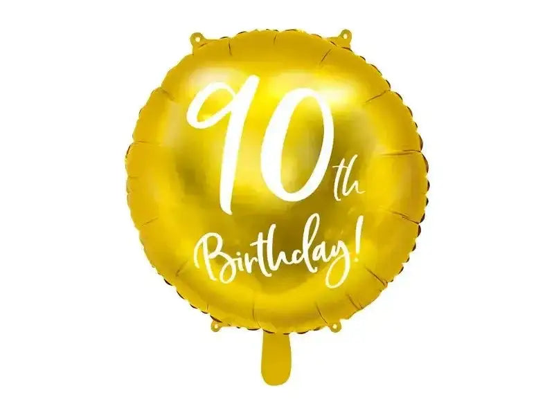 90th Birthday Folie Ballon Goud 45 cm - Ballonnenshop.nl