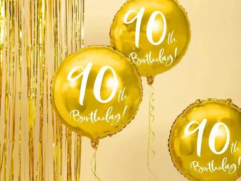 90th Birthday Folie Ballon Goud 45 cm - Ballonnenshop.nl