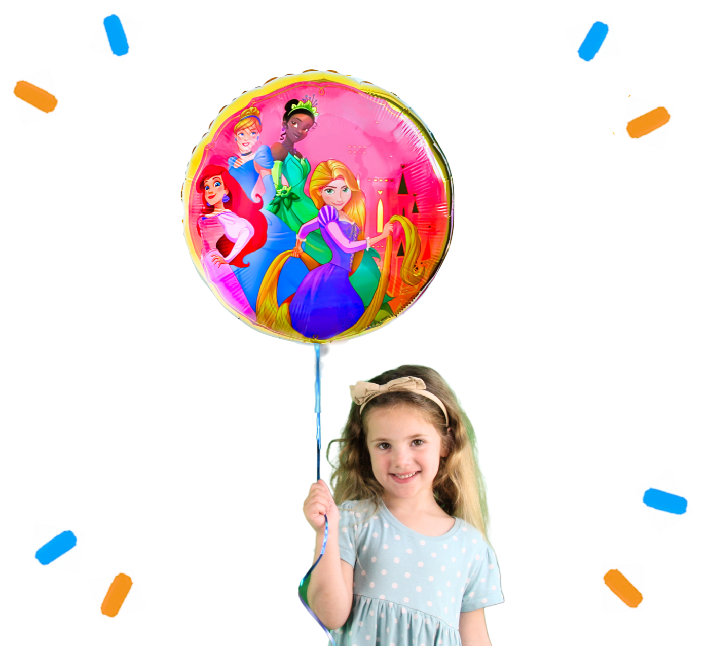 Ariel, Assepoester, Tiana & Rapunzel Disney Prinsessen Helium Ballon - Gevuld Met Helium - 46 cm