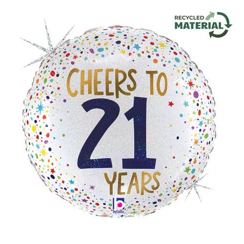 Cheers To 21 Years Folie Ballon - 46 cm