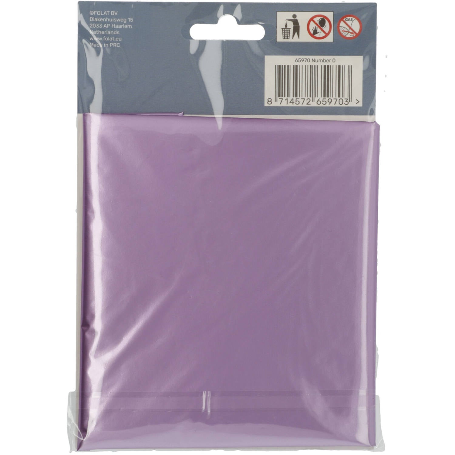 Cijfer Ballon 0 - Paars - 86 cm