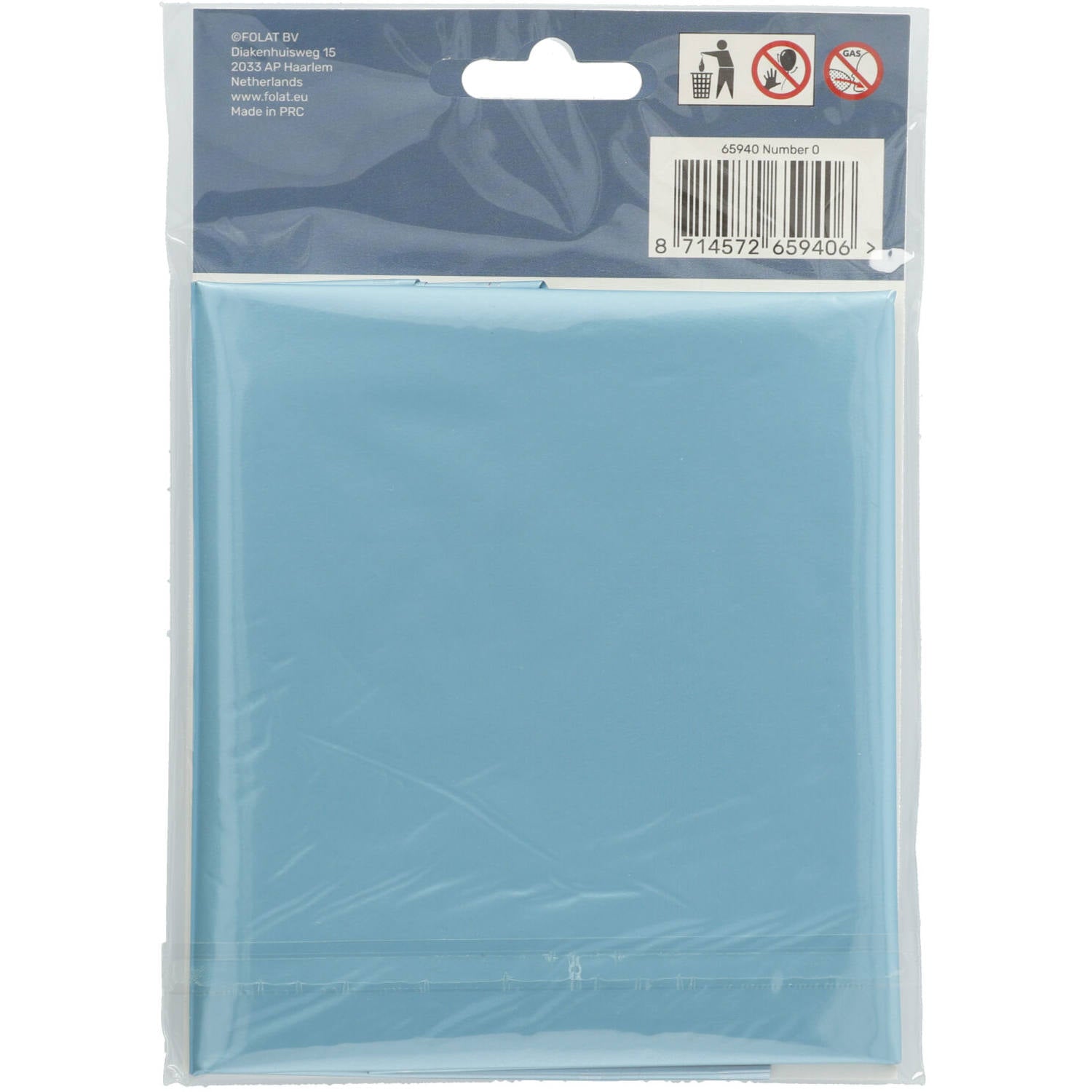 Cijfer Ballon 0 - Pastel Blauw - 86 cm