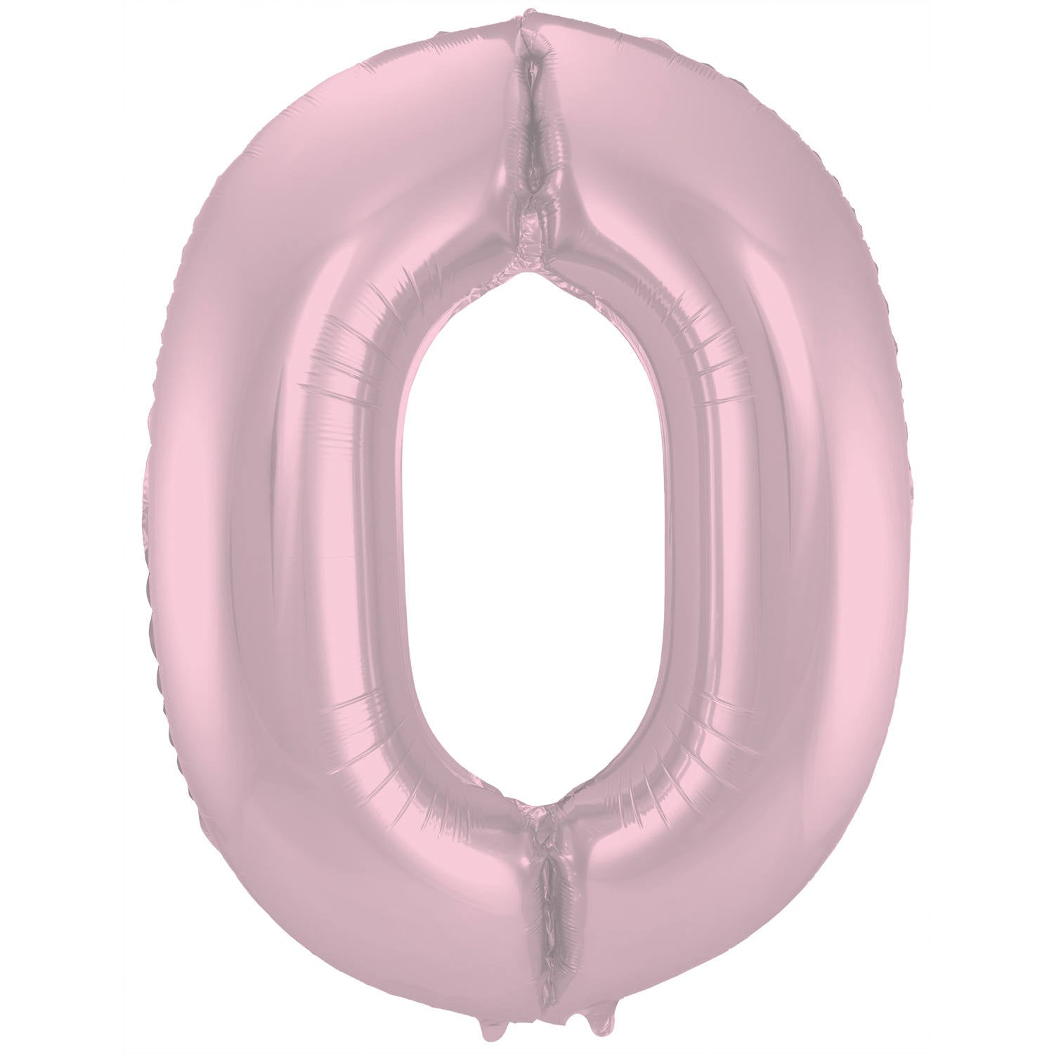 Cijfer Ballon 0 - Pastel Roze - 86 cm