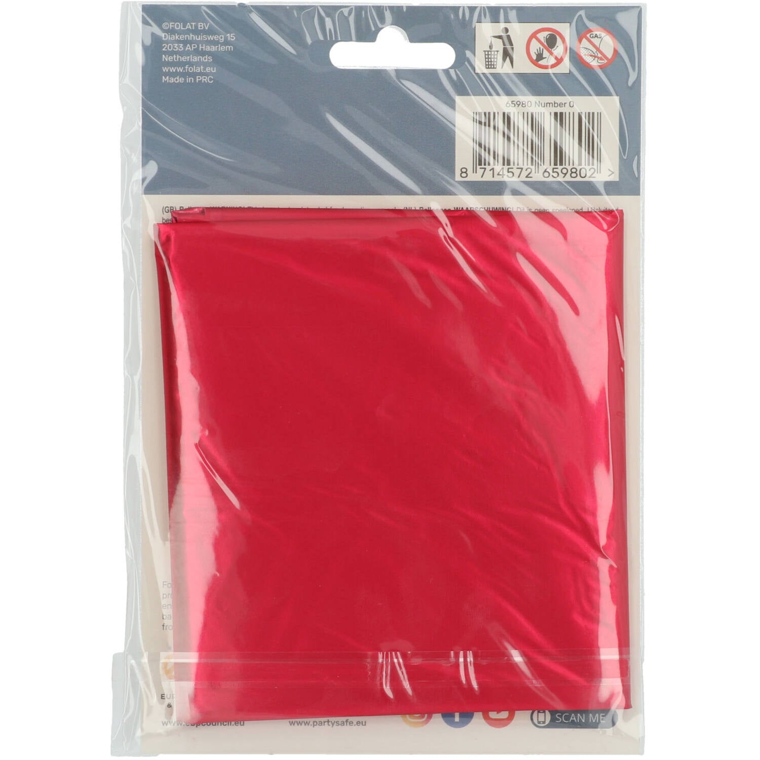 Cijfer Ballon 0 - Rood - 86 cm